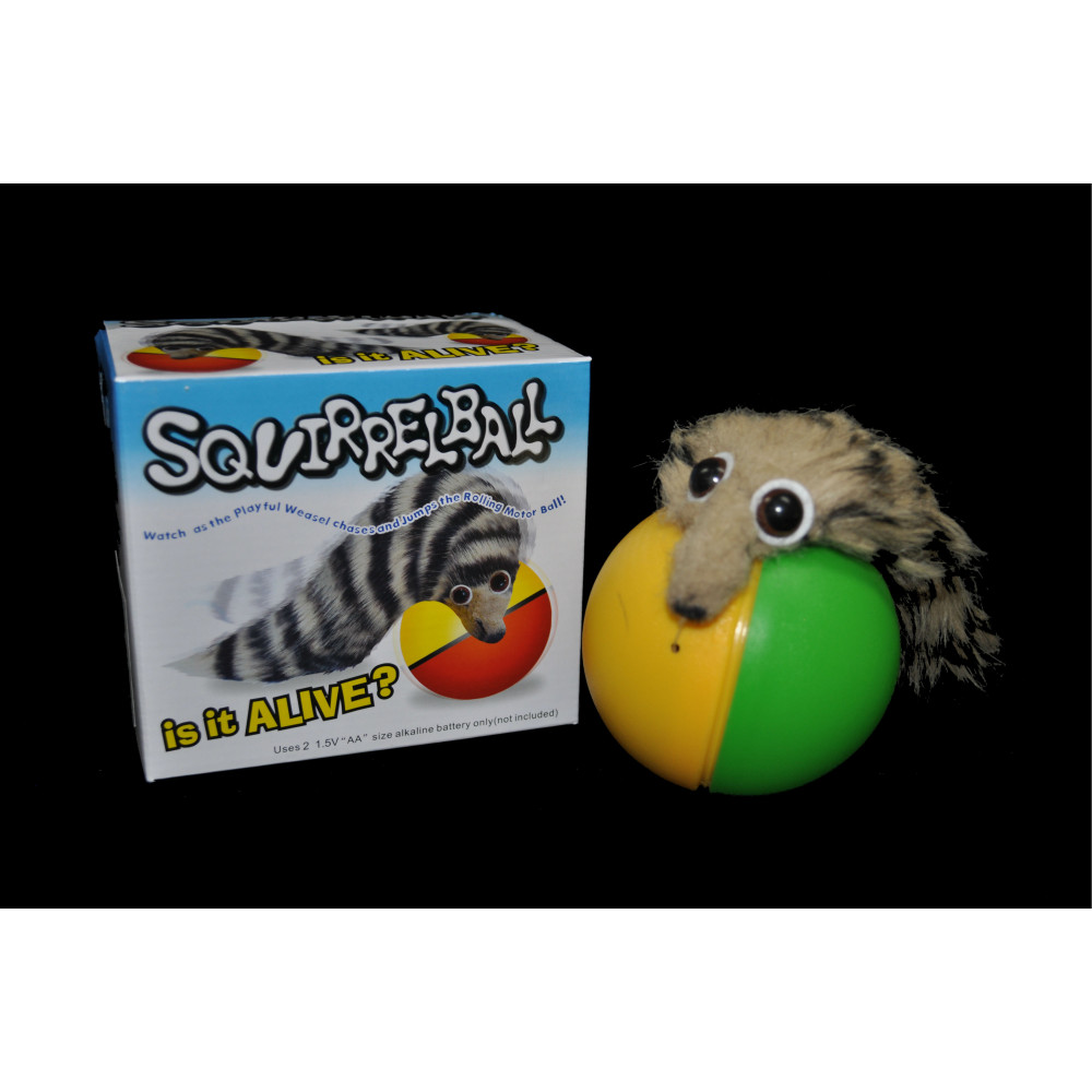 FUZZY SQUIRREL TOY ATTACHED TO MOTORIZED BALL