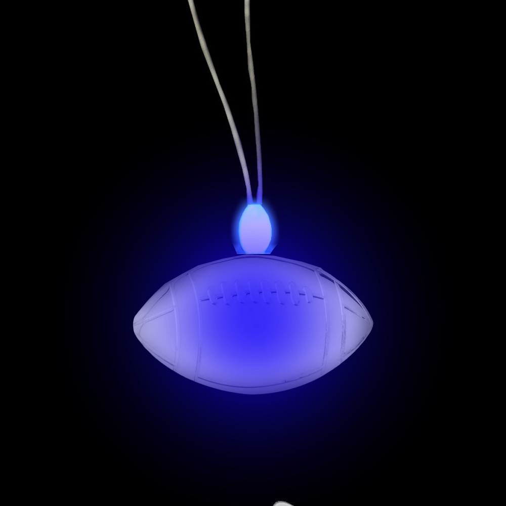 LED ACRYLIC FOOTBALL CHARM ON NON FLASHING LANYARD (1 PIECE)
