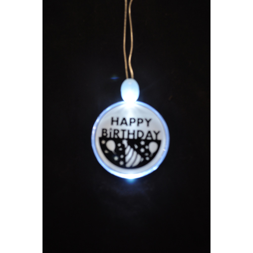 ACRYLIC HAPPY BIRTHDAY CHARM NECKLACE (1 PIECE)