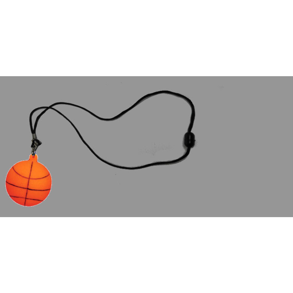 BASKETBALL FLASHING CHARM ON NON-FLASHING BLACK LANYARD (1 PIECE)