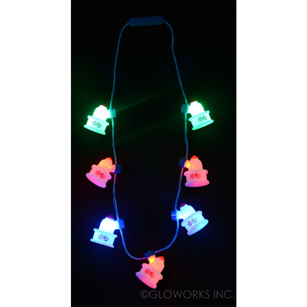 LED BIRTHDAY CAKE CHARM NECKLACE (1 PIECE)
