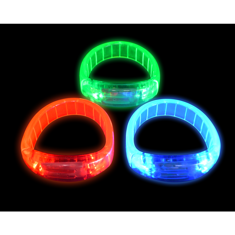 LED HARD WATCH STYLE BRACELETS - ASST. COLORS (1 PIECE)