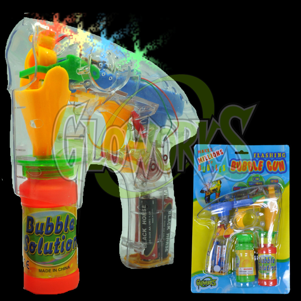 LED BUBBLE GUN - 2 BOTTLES OF SOLUTION (1 PIECE)