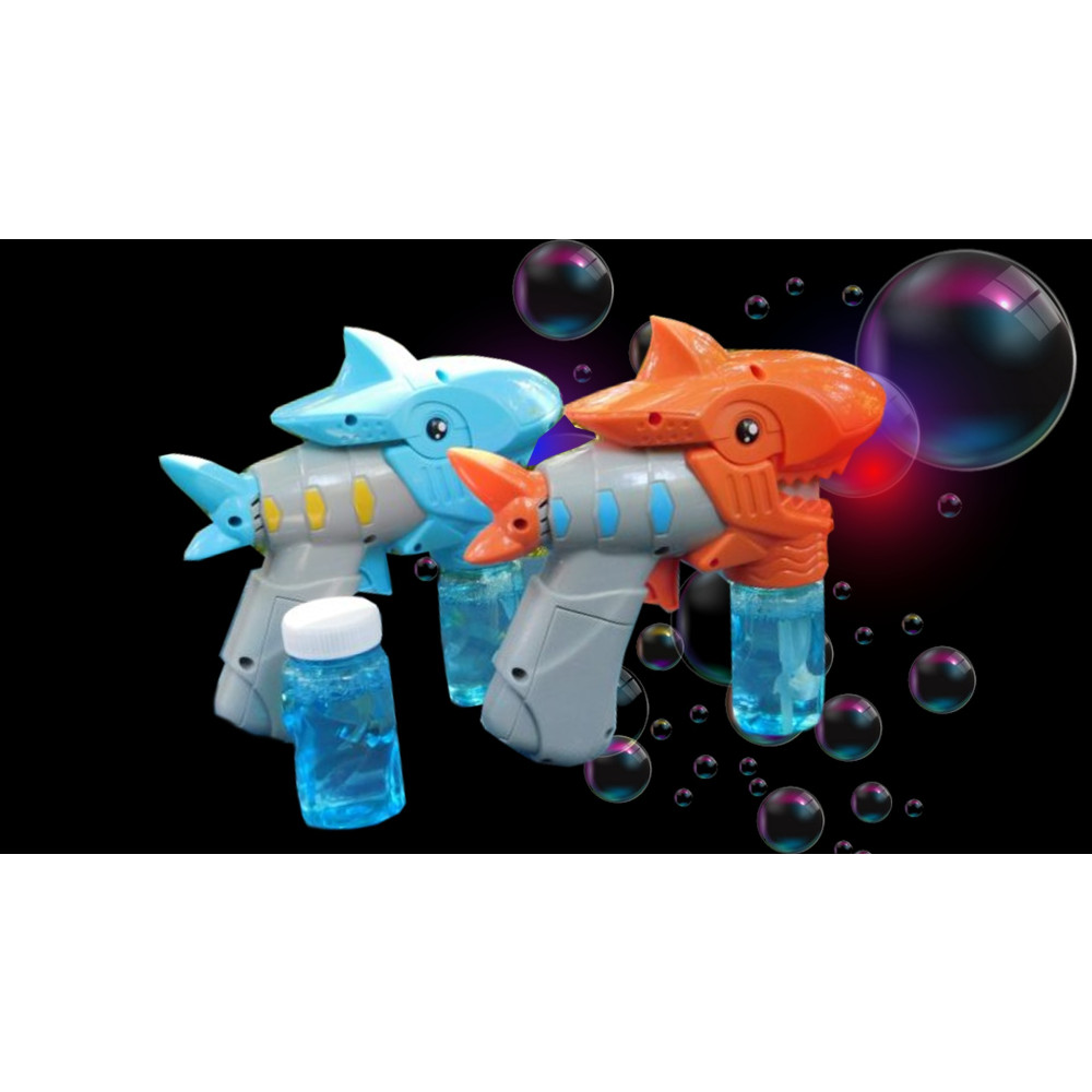 ASSORTED COLOR LED BUBBLE GUN SHARK SHAPED (1 PIECE)