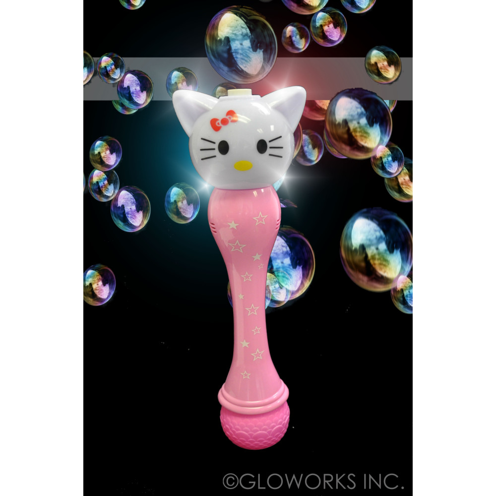 13" LED FLASHING KITTY BUBBLE WAND (1 PIECE)