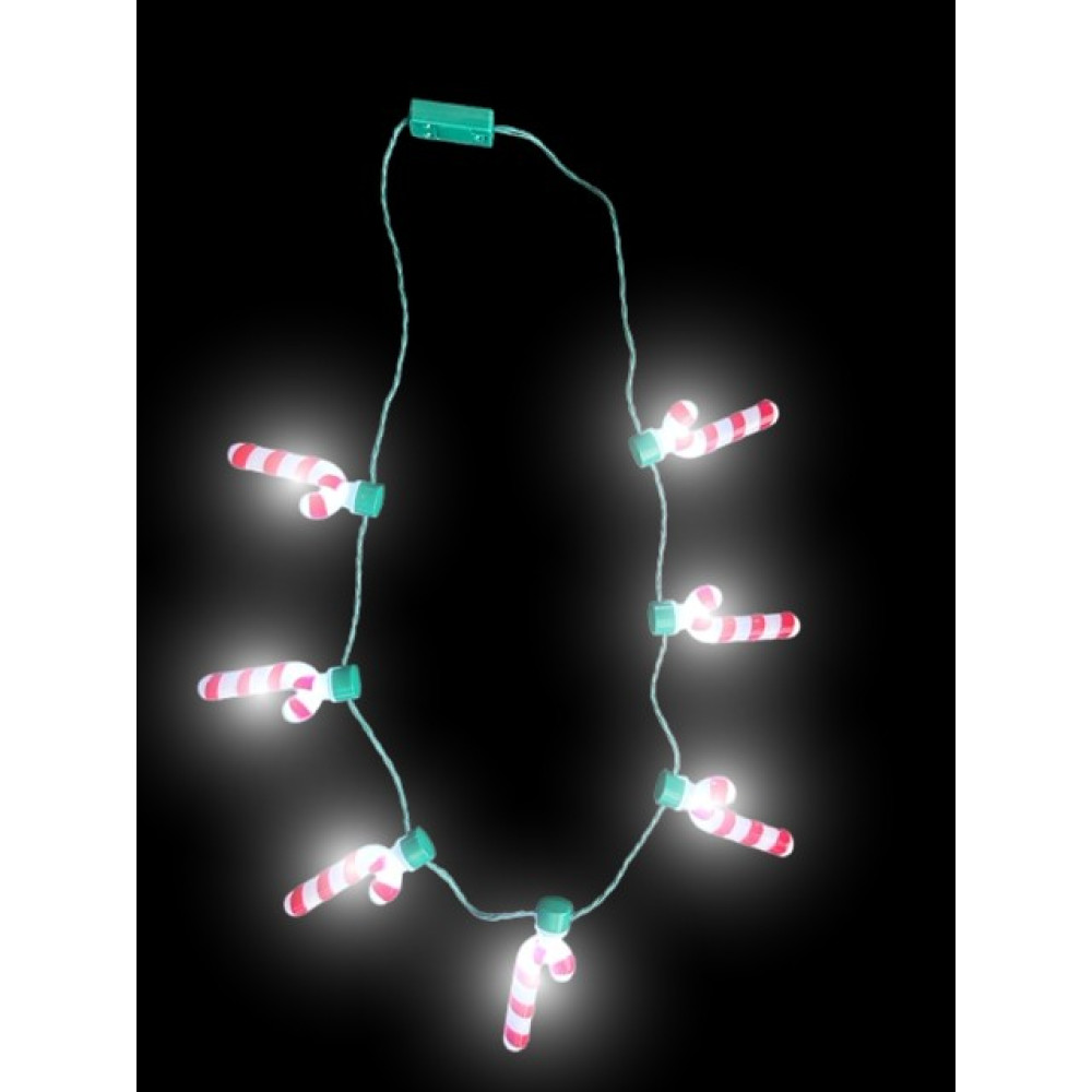 LED CANDY CANE CHARM NECKLACE (1 PIECE)