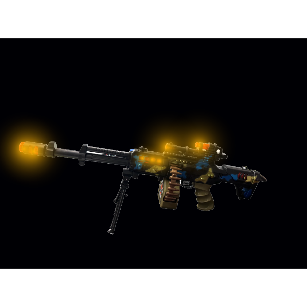 LED FLASHING TOY MACHINE GUN IN GIFT BOX  (1 PIECE)
