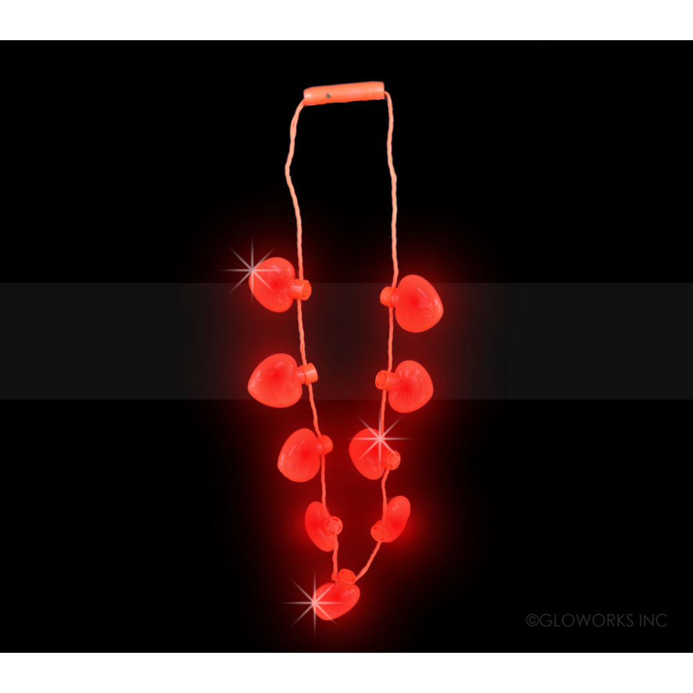 LED RED HEART CHARM NECKLACE ( 1 PIECE)