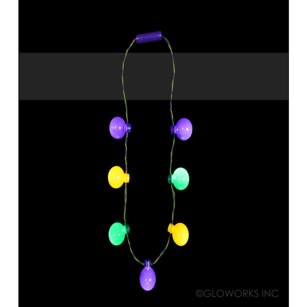 MARDI GRAS LED BALL NECKLACE (1 PIECE)