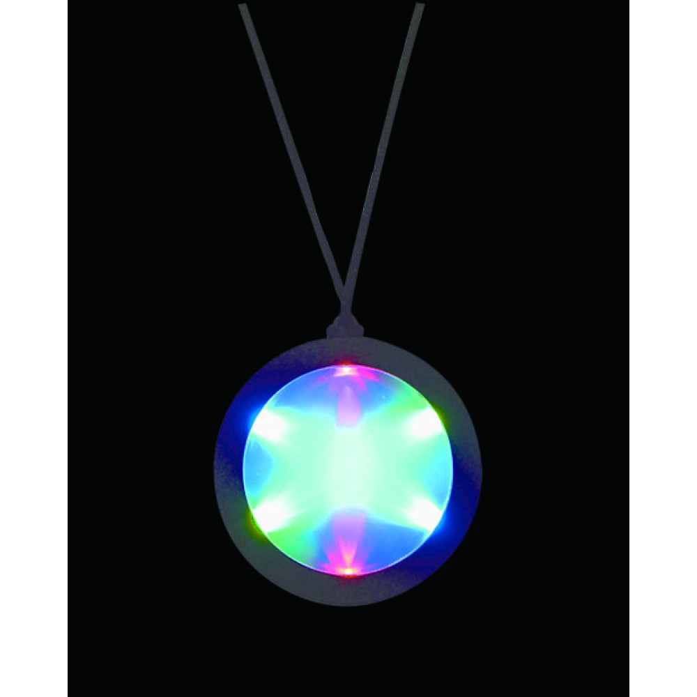 FLASHING STROBE NECKLACE ON BLACK LANYARD (1 PIECE)