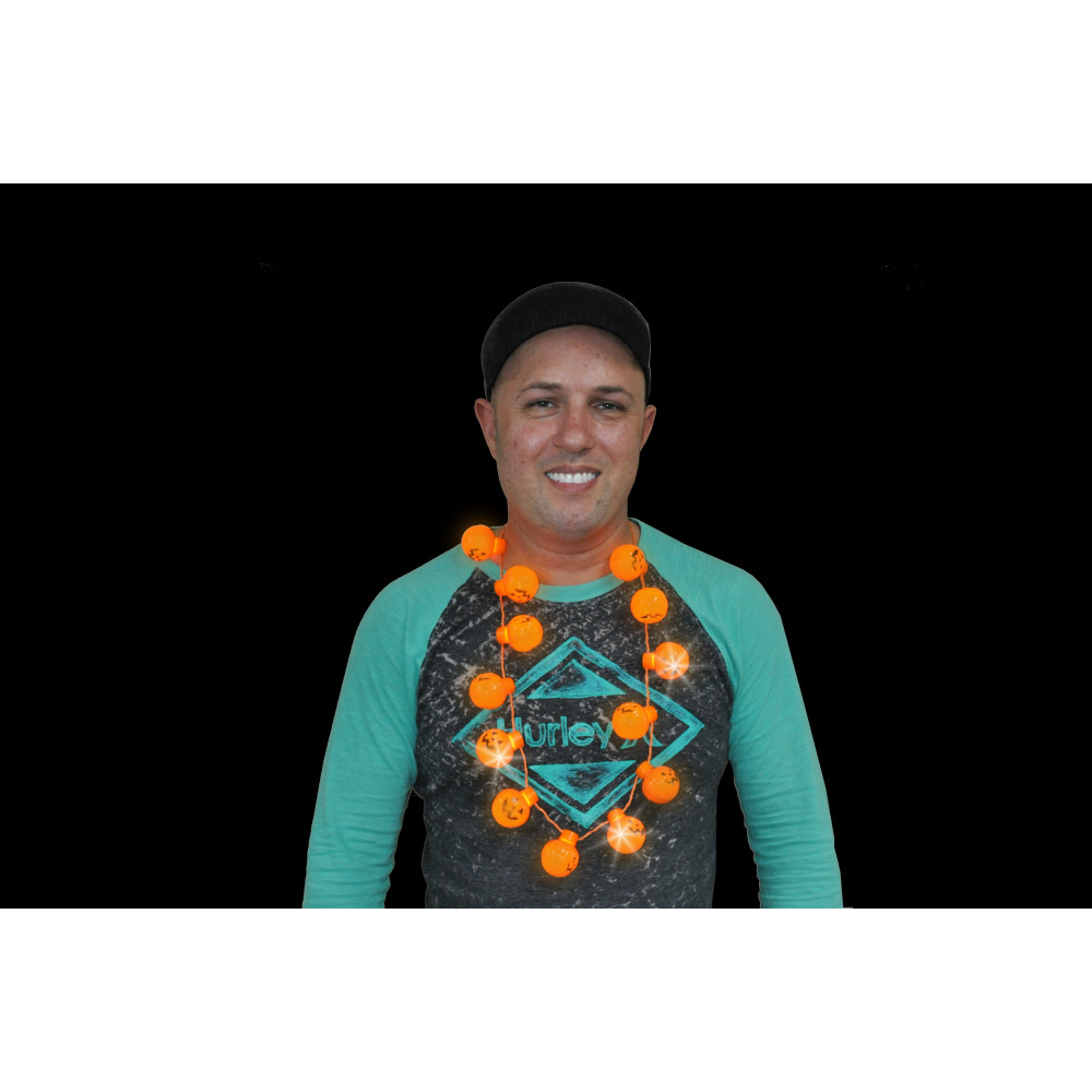 19" LED PUMPKIN CHARM NECKLACE (1 PIECE)