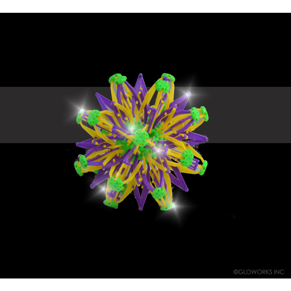 FLASHING  MARDI GRAS COLOR EXPANDABLE BALL (1 PIECE)