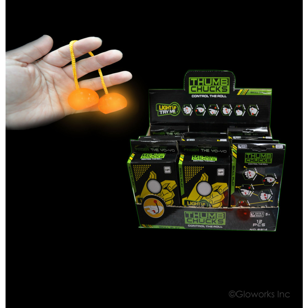 ASSORTED COLOR LED THUMB CHUCKS (1 PIECE)