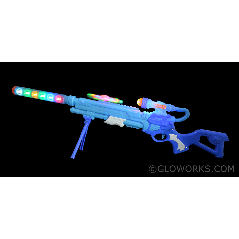 30" LED FLASHING TOY GUN WITH LIGHTS, SOUND AND LASER (1 PIECE) 