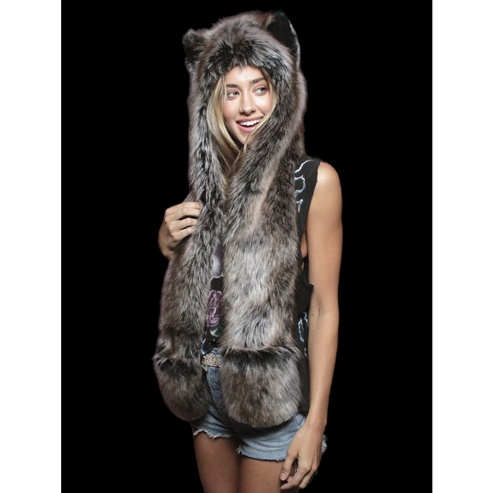 ULTRA FUZZY ASSORTED COLOR WOLF PLUSH HAT