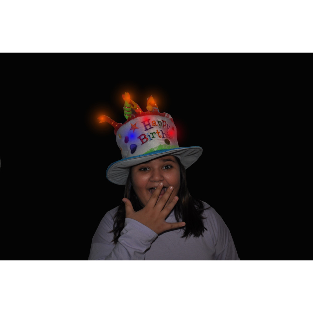 LED HAPPY BIRTHDAY CAKE HAT (1 PIECE)