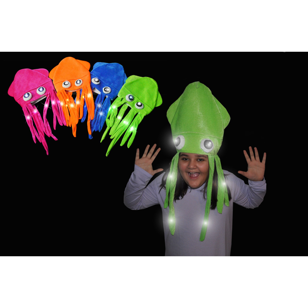 FLASHING SQUID HAT ASSORTED COLORS (1 PIECE) 