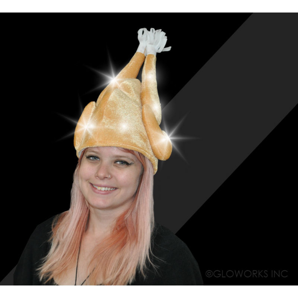 LED FLASHING WHOLE TURKEY HAT (1 PIECE)