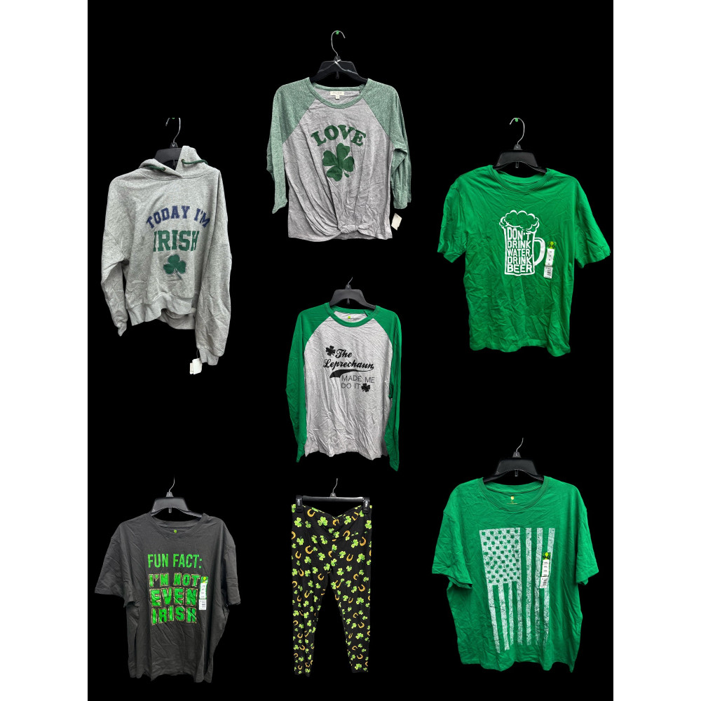ASSORTED CLOTHING BUNDLE ST. PATRICK'S DAY ITEMS 50 PIECE ASSORTMENT 