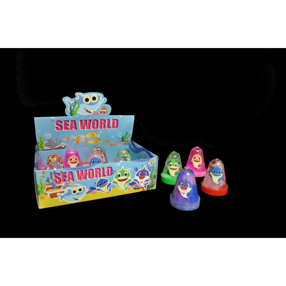 ASSORTED COLOR/STYLE SLIME IN CONTAINER WITH SHARK (1 PIECE)