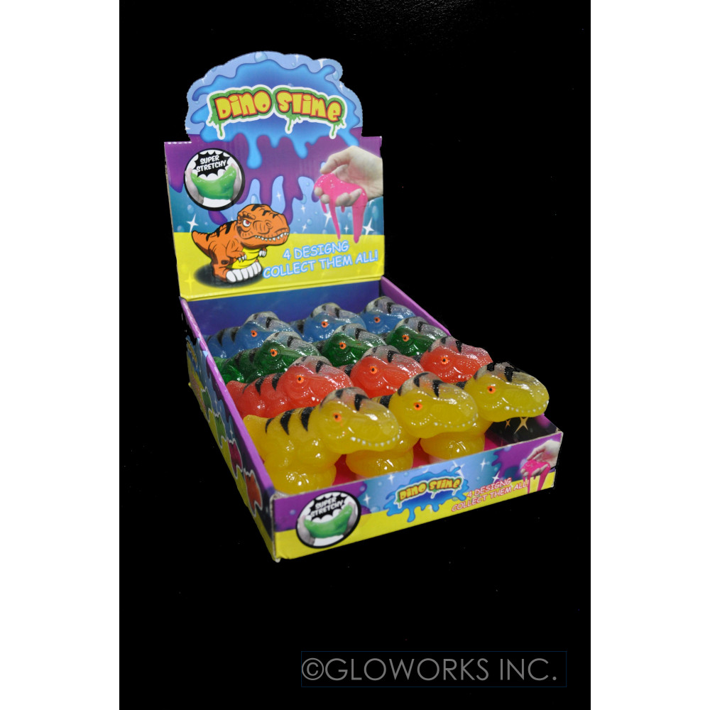 ASSORTED COLOR SLIME WITH ASSORTED DINOSAURS  (1 PIECE)