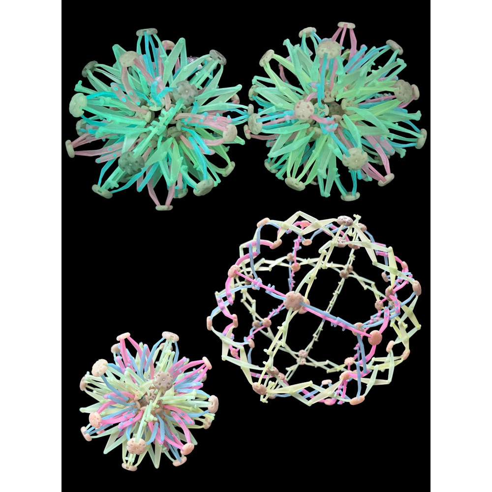 GLOW IN THE DARK ASSORTED COLOR 18" LARGE  EXPANDABLE BALL (1 PIECE)