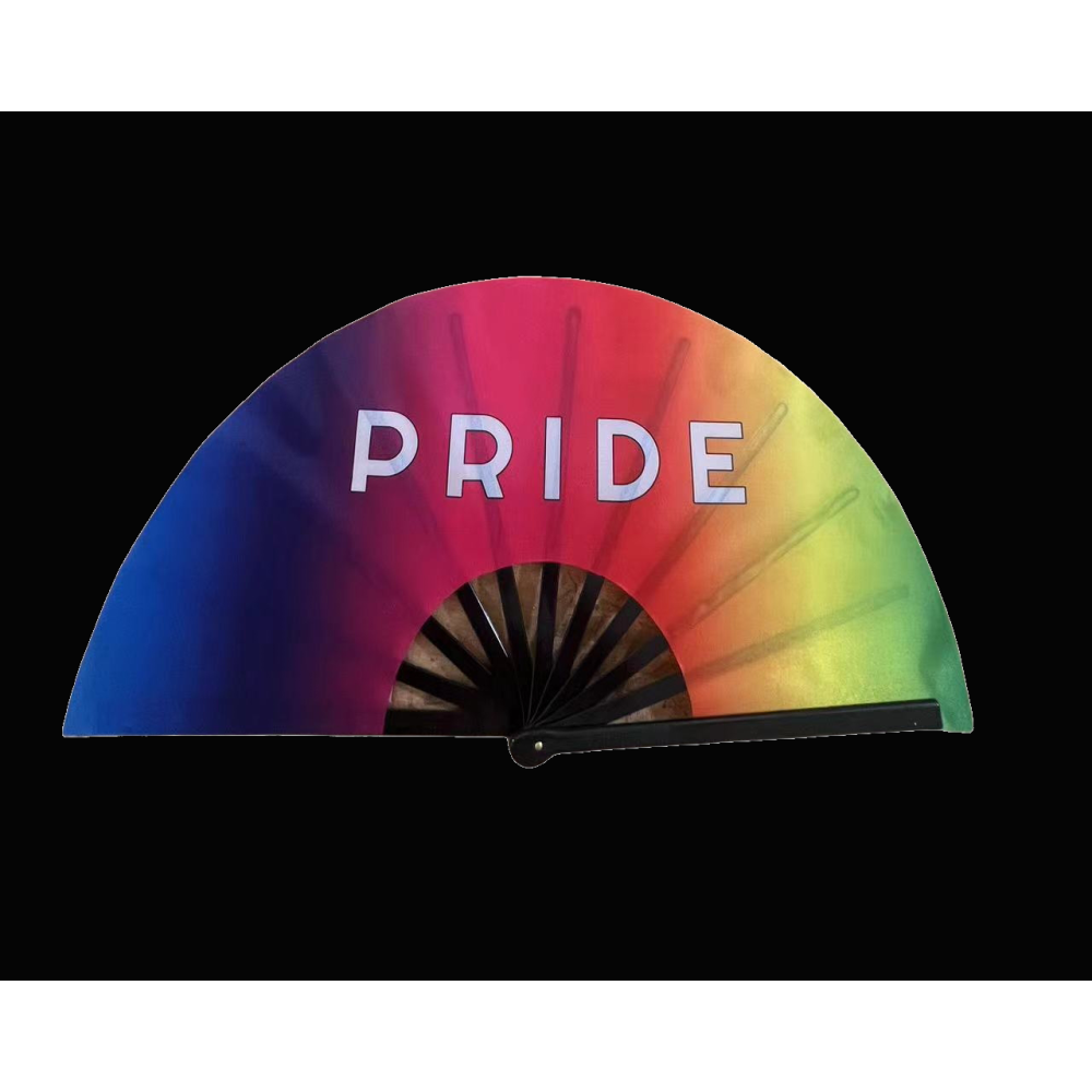 24" XL RAINBOW PRIDE HAND FAN   (1 PIECE)