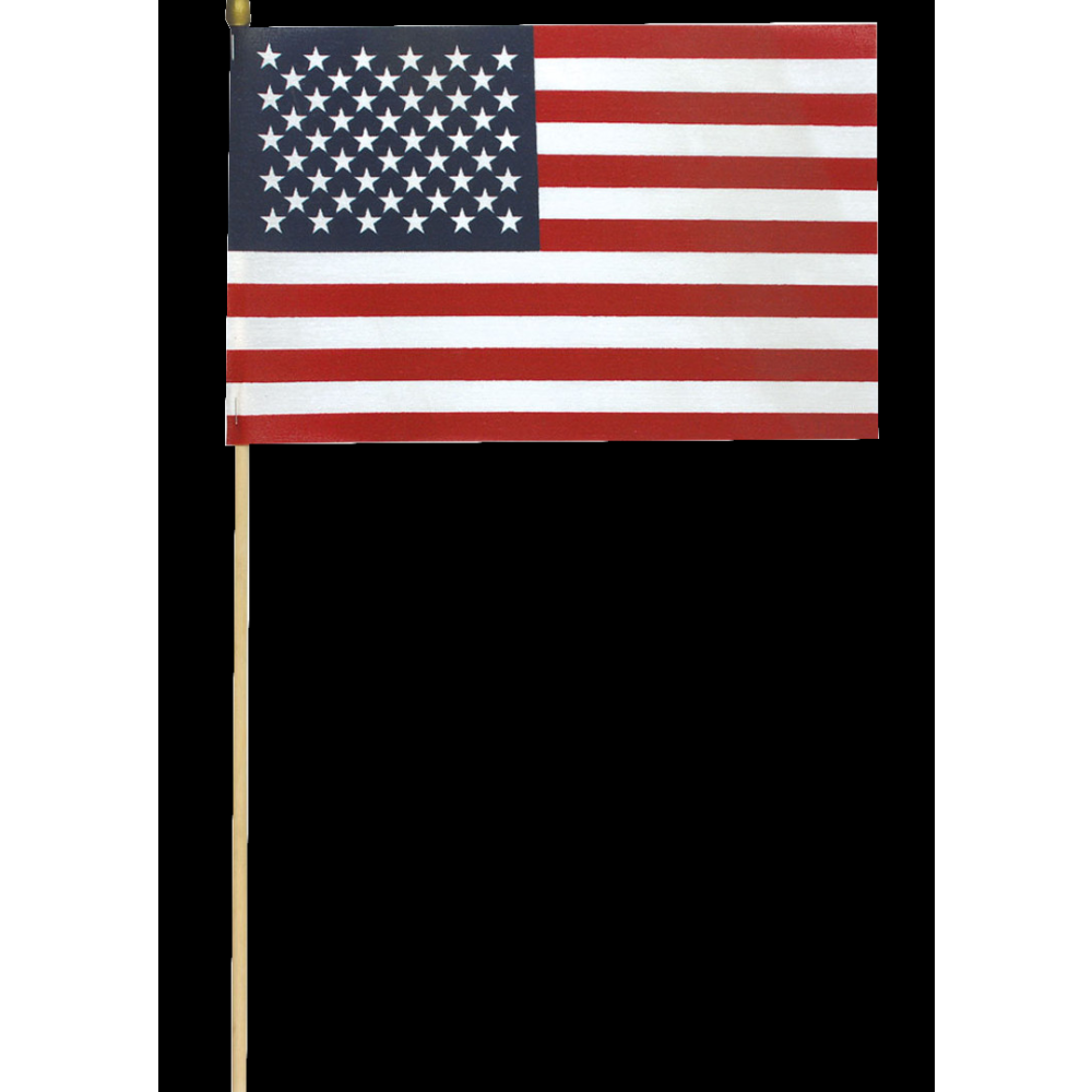 11" X 17" USA FLAG ON WOOD STICK (1 PIECE)