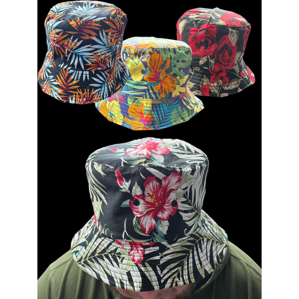ASSORTED FLOWER PRINT BUCKET HAT NON-FLASHING (1 PIECE)