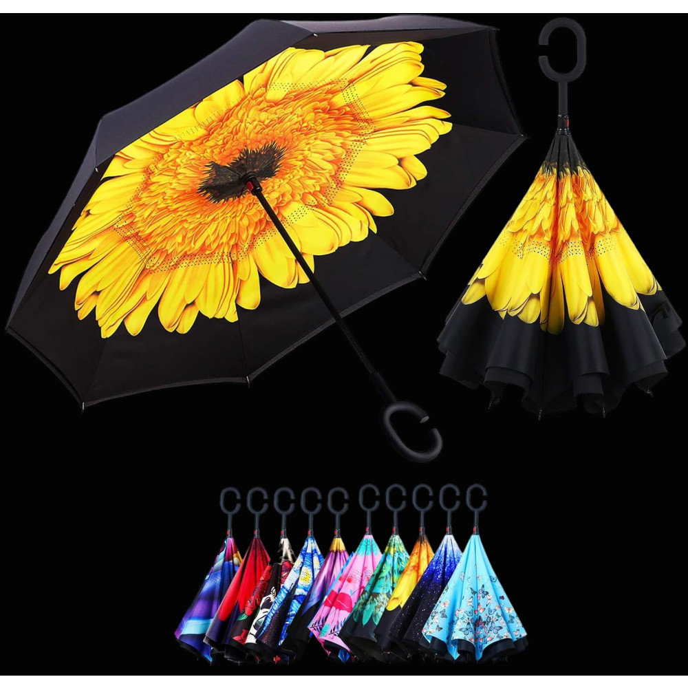 ASSORTED COLOR DOUBLE LAYER REVERSIBLE UMBRELLA (1 PIECE)