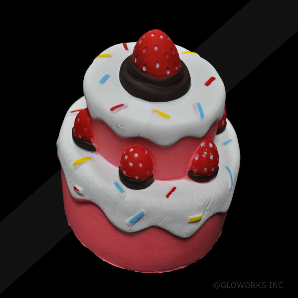 DOUBLE LAYER CAKE WITH RASPBERRY TOPPING SQUISHY (1 PIECE)
