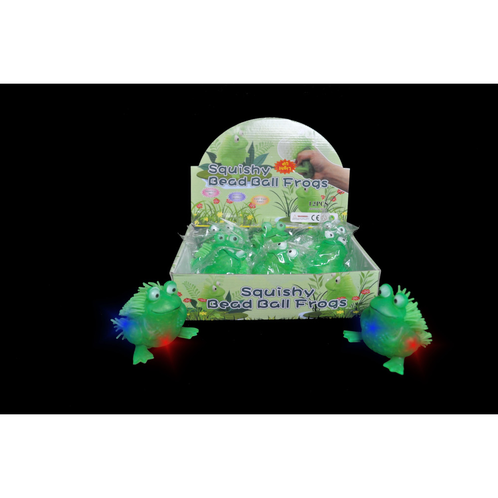 LED FLASHING SQUISHY BEAD PUFFER FROG (1 PIECE)