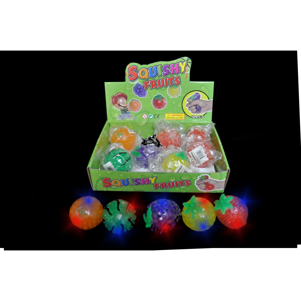 LED FLASHING SQUISHY BEAD ASSORTED FRUIT (1 PIECE)