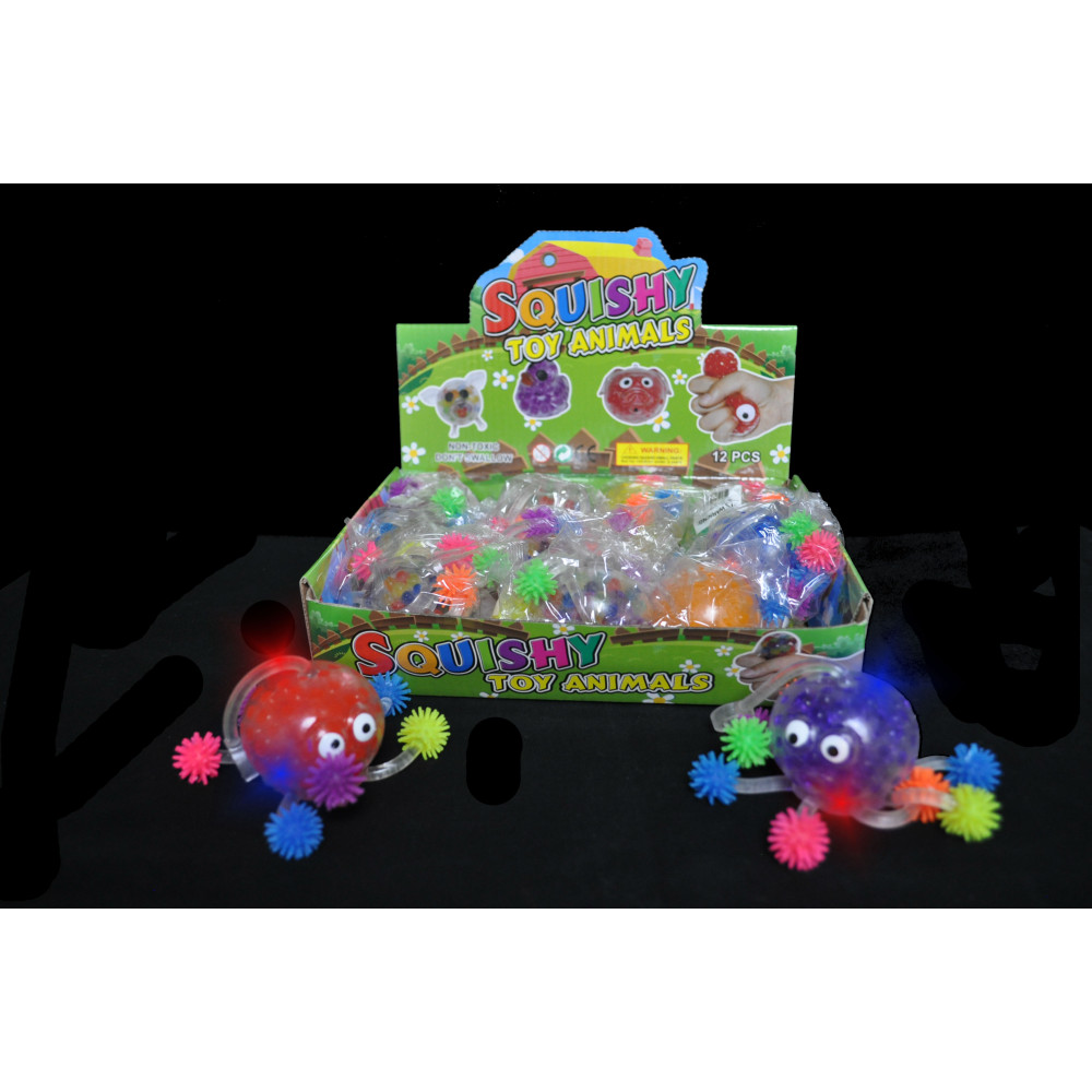 LED FLASHING SQUISHY BEAD ASSORTED COLOR OCTOPUS  (1 PIECE)