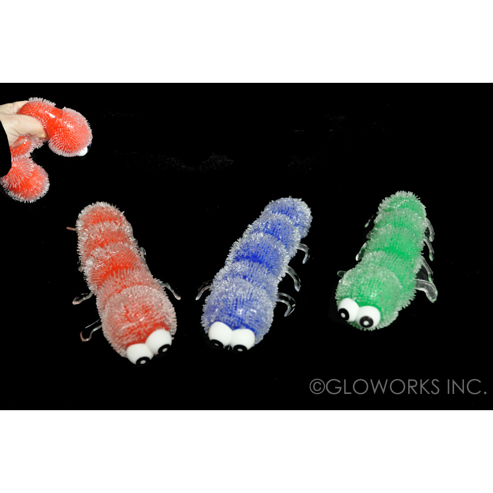 8" ASSORTED COLOR WATER BEAD CATERPILLAR (1 PIECE)