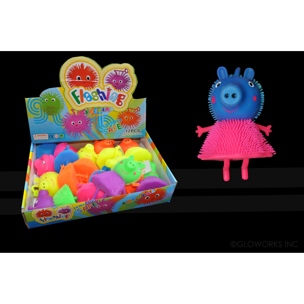 ASSORTED COLOR FLASHING PUFFER PIGGY (1 PIECE)