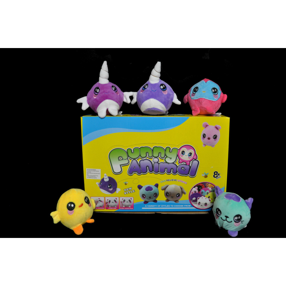 4.5" ASSORTED SLOW RISING SQUISHY PLUSH ANIMALS (1 PIECE)