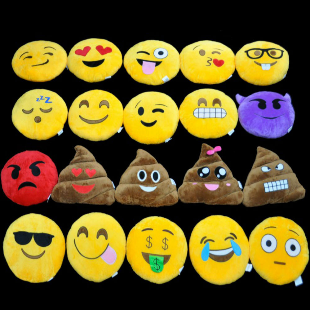 14" PLUSH EMOJI PILLOW (1 PIECE)