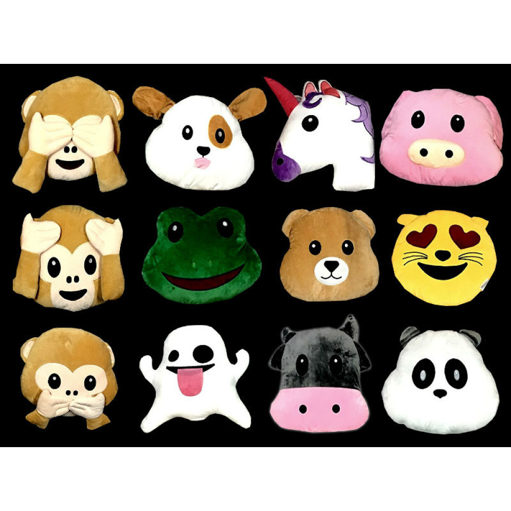 14" ASSORTED STYLE EMOJI PLUSH PILLOW  (1 PIECE)