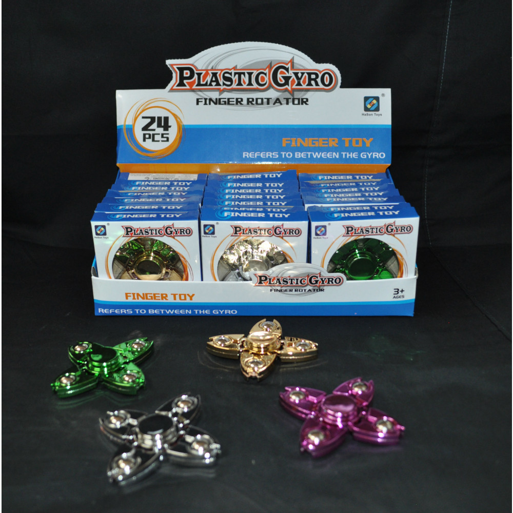 ASSORTED COLOR METALLIC FIDGET SPINNER WITH 3 &  4 POINTS (1 PIECE)