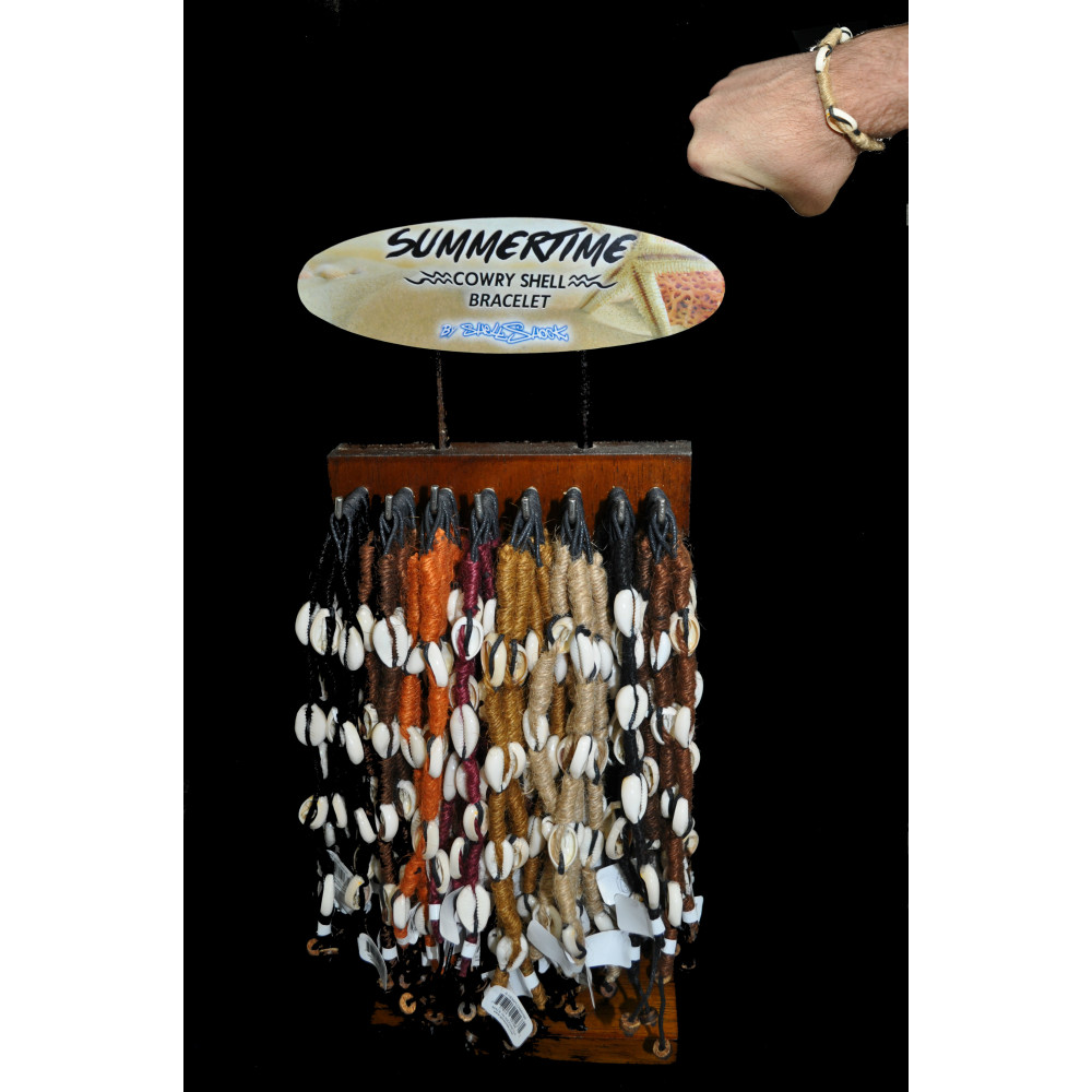HEMP & COWRIE SHELL SURFER BRACELET (96 PCS)