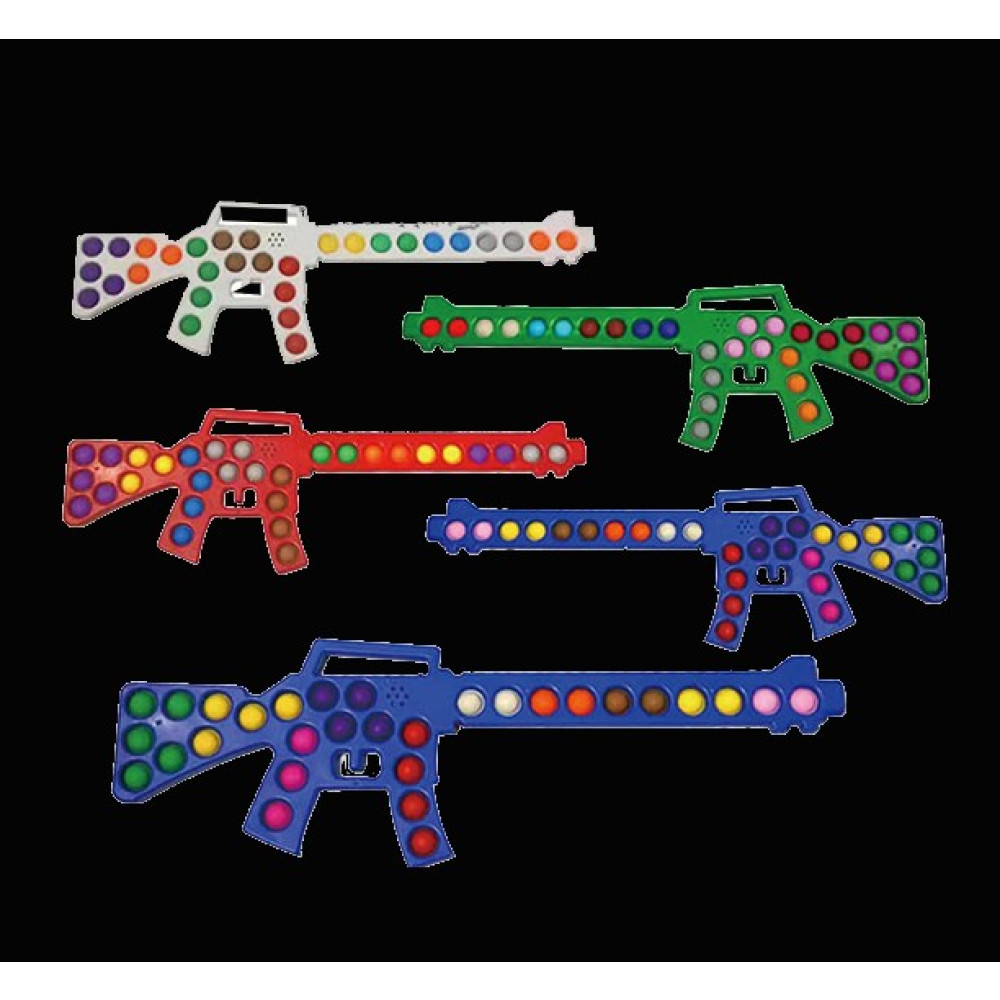 ASSORTED COLOR LED FLASHING BUBBLE POP MACHINE GUN (1 PIECE) 