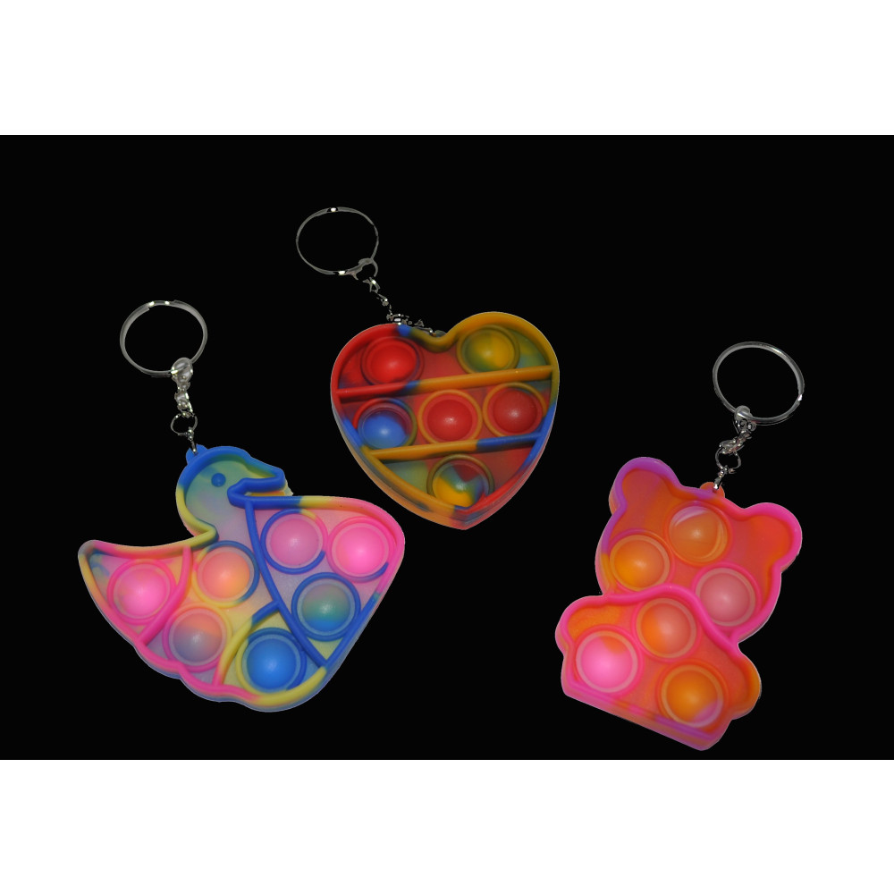 ASSORTED 2" POPPER KEY CHAINS (1 PIECE)
