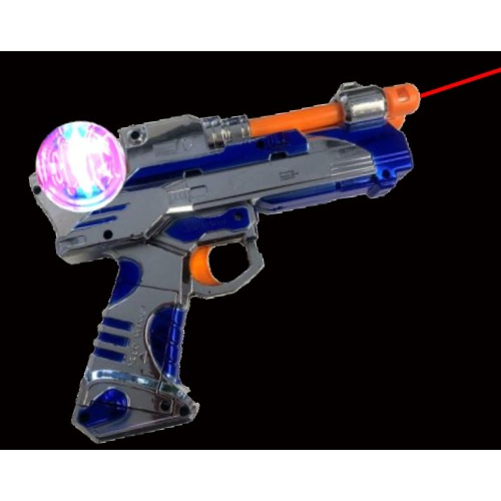 SPINNING BALL DOUBLE BARREL LED GUN (1 PIECE)
