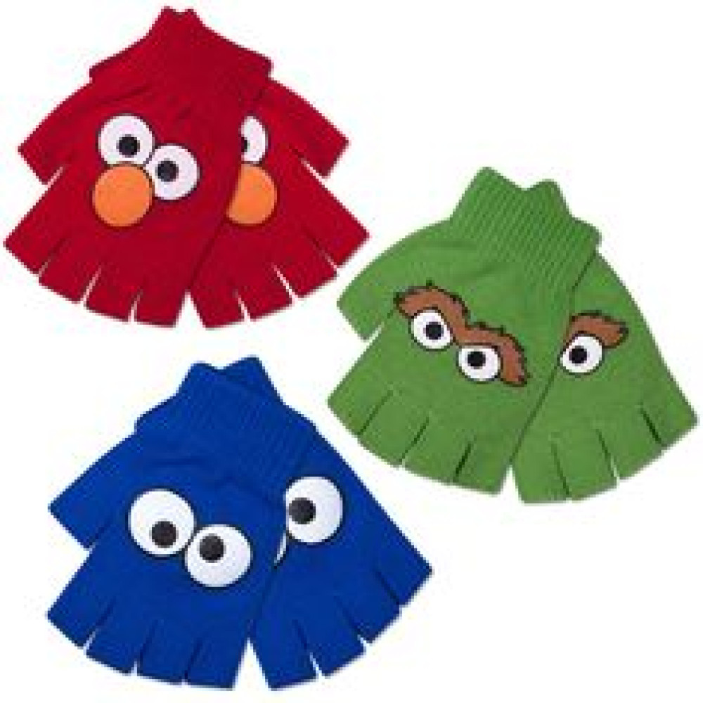 ASSORTED STYLE SESAME STREET FINGER-LESS GLOVES (1 PAIR)