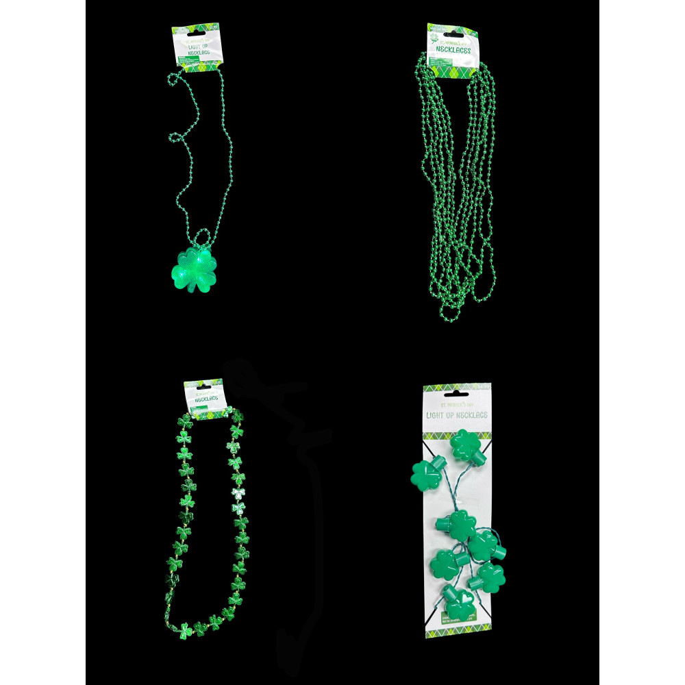 12 PIECE ASSORTED ST. PATRICK'S DAY NECKLACES 