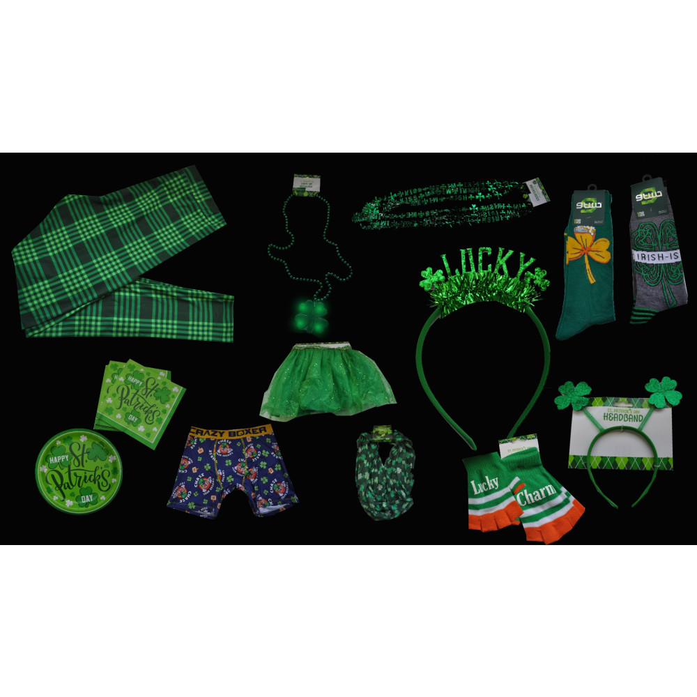 100 PIECE ASSORTED ST. PATRICK'S DAY ITEMS