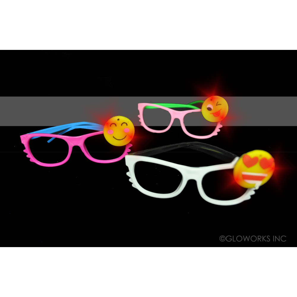 LED ASSORTED STYLE EMOJI SUNGLASSES (1 PEICE)