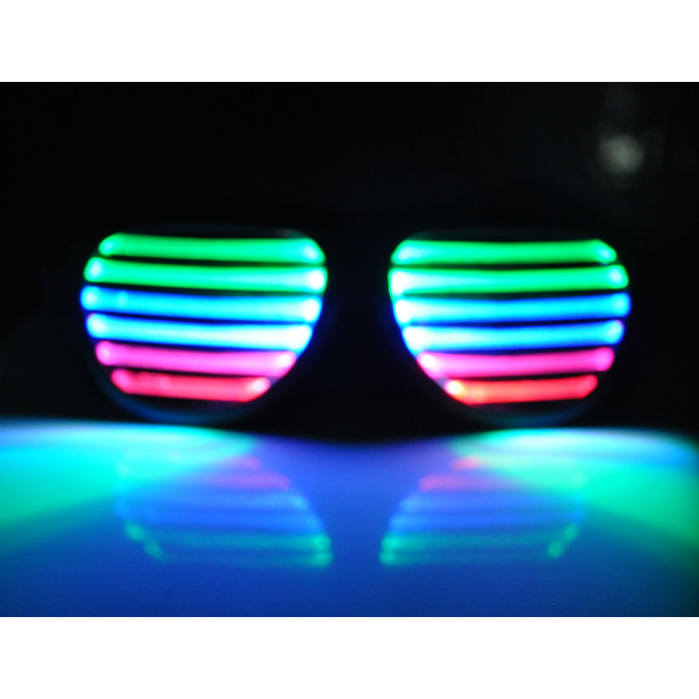 LED SOUND ACTIVATED RECHARGEABLE SHUTTER SHADES (1 PAIR)