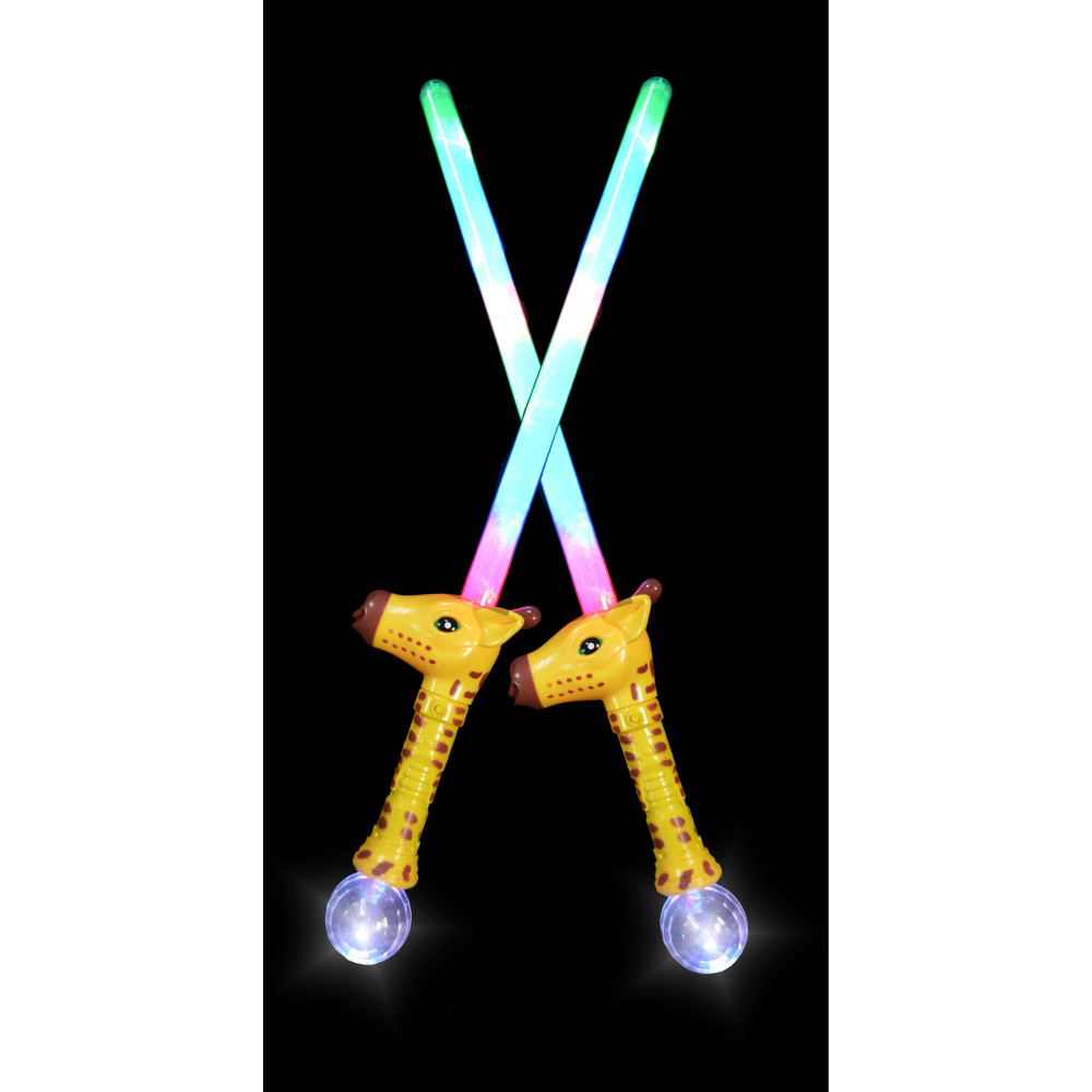 FLASHING LED SWORD WITH GIRAFFE HANDLE 